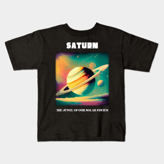 Saturn - The Jewel of our Solar System Kids T-Shirt by Little Donkey Apparel